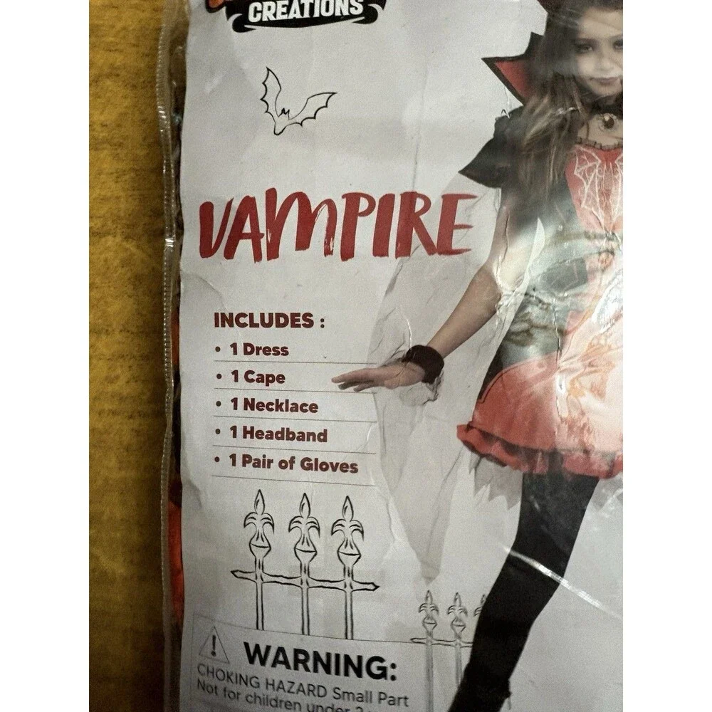 Spooktacular Creations Girls‎ Vampire Costume Size Medium Halloween